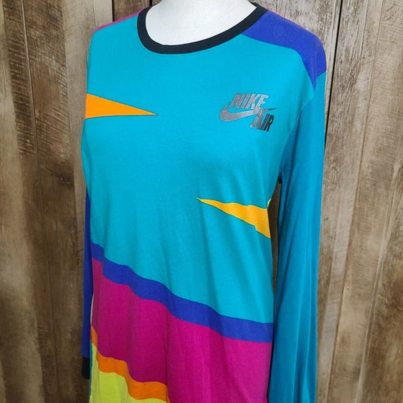 Nike Long Sleeve Color Block T Shirt Custom Cut - Picture 6 of 12